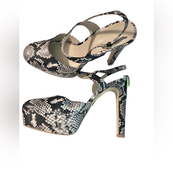 Stuart Weitzman Avenue 130 natural Snake Print Platform stilettos size 11 new - Picture 2 of 8
